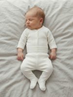 Mimibaby Ползунки с закрытыми ножками молочные