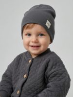 Mimibaby Шапка без отворота из кашкорсе графитовая