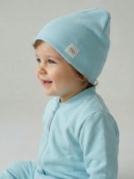 Mimibaby Шапка без отворота из кашкорсе небесная — изображение 2