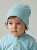 Mimibaby Шапка без отворота из кашкорсе небесная