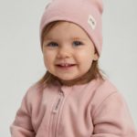 Mimibaby Шапка без отворота из кашкорсе пудровая