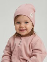 Mimibaby Шапка без отворота из кашкорсе пудровая