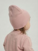 Mimibaby Шапка без отворота из кашкорсе пудровая — изображение 3