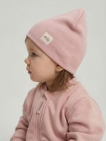 Mimibaby Шапка без отворота из кашкорсе пудровая — изображение 2