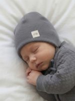 Mimibaby Шапочка на завязках из кашкорсе графитовая — изображение 4