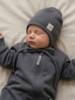 Mimibaby Шапочка на завязках из кашкорсе графитовая — изображение 3