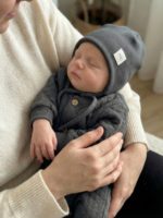 Mimibaby Шапочка на завязках из кашкорсе графитовая — изображение 2