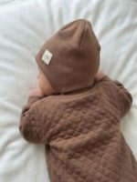 Mimibaby Шапочка на завязках из кашкорсе кофейная — изображение 4