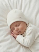 Mimibaby Шапочка на завязках из кашкорсе молочная — изображение 2