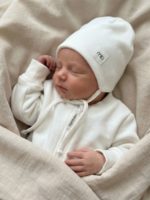 Mimibaby Шапочка на завязках из кашкорсе молочная — изображение 4