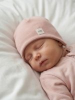 Mimibaby Шапочка на завязках из кашкорсе пудровая — изображение 4