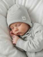 Mimibaby Шапочка на завязках из кашкорсе серая — изображение 4