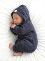 Mimibaby Вязаный комбинезон с капюшоном антрацитовый — изображение 2