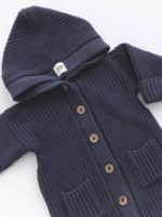 Mimibaby Вязаный комбинезон с капюшоном антрацитовый — изображение 4