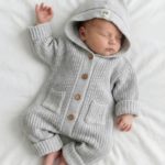 Mimibaby Вязаный комбинезон с капюшоном стальной
