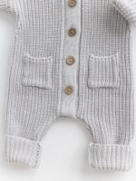 Mimibaby Вязаный комбинезон с капюшоном стальной — изображение 3