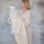 Наследник Выжанова Плед гладкий с кружевом 95х110см