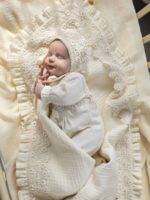 Наследник Выжанова Плед из муслина Цветы натуральный 95х95см