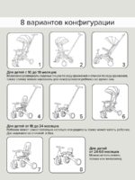 Pituso Трехколесный складной велосипед с сумкой Leve Pro серый — изображение 17