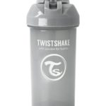 Twistshake Поильник с трубочкой пастельно-серый 360мл