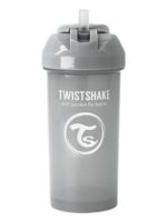 Twistshake Поильник с трубочкой пастельно-серый 360мл