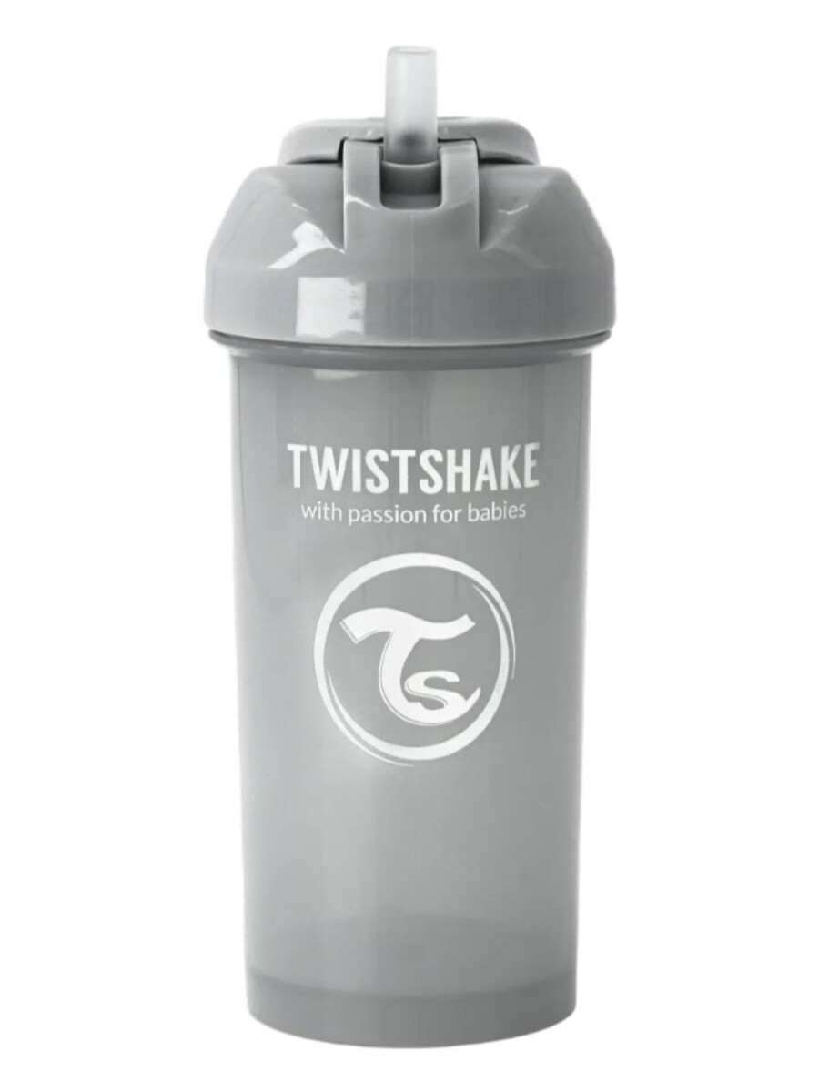 Twistshake Поильник с трубочкой пастельно-серый 360мл Twistshake Поильник с трубочкой пастельно-серый 360мл — изображение 1