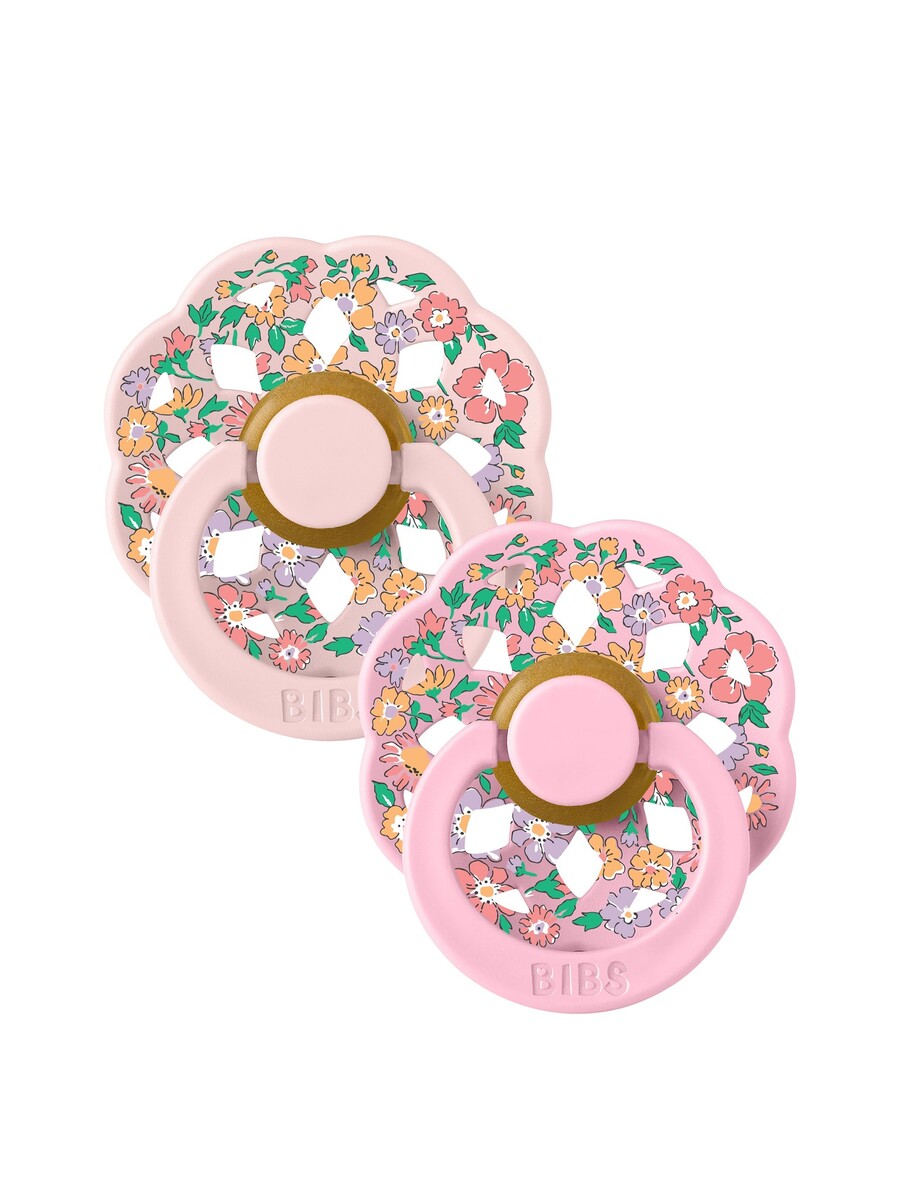 BIBS Набор из 2-х пустышек Liberty Boheme Oscar Meadow Baby PinkBlossom Mix 0-6 месяцев (2) BIBS Набор из 2-х пустышек Liberty Boheme Oscar Meadow Blossom Mix 6-18 месяцев — изображение 1