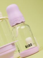 BIBS Стеклянная бутылочка в наборе с латексной соской, медленный поток 120мл Boheme/Violet Sky — изображение 2