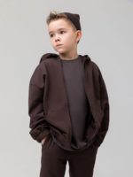 Bodo Костюм из футера (кофта с капюшоном, брюки) кофейный — изображение 3