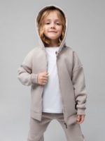 Bodo Костюм из футера с начесом (кофта с капюшоном, брюки) серо-бежевый — изображение 5