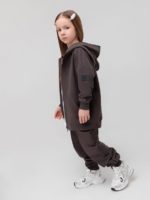 Bodo Костюм (кофта с капюшоном, брюки с отстрочками) коричневый — изображение 3