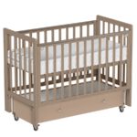 Antemi Кроватка Classic Sleep Premium с ящиком и универсальным маятником капучино