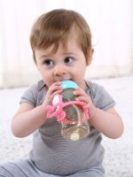 Mombella Прорезыватель-погремушка улитка розовая — изображение 3