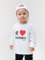 Bodo Лонгслив "Я люблю молоко" белый