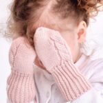 Mimibaby Варежки из шерсти мериноса пудровые