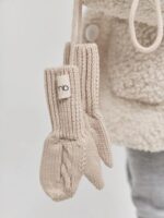 Mimibaby Варежки из шерсти мериноса жемчужные — изображение 4