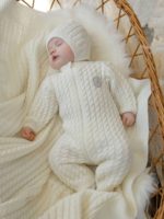 Наследник Выжанова Комплект Косички (комбинезон, шапка) экрю