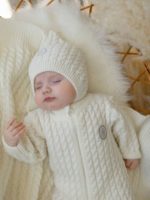 Наследник Выжанова Комплект Косички (комбинезон, шапка) экрю — изображение 2