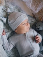 Наследник Выжанова Шапочка ажурная серо-голубая
