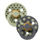 BIBS Набор из 2-х пустышек Studio Colour Polka Sage/Iron 6-18 месяцев