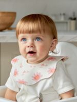 Buba Kids Двусторонний слюнявчик розовая кувшинка/утка-мандаринка — изображение 2
