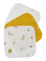Buba Kids Набор из 3-х фланелевых платочков Сады кавказа/горчица/сливочный — изображение 4