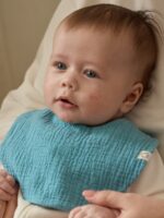 Buba Kids Набор из 3-х слюнявчиков Синяя пастель/нежно-голубой/сливочный — изображение 3