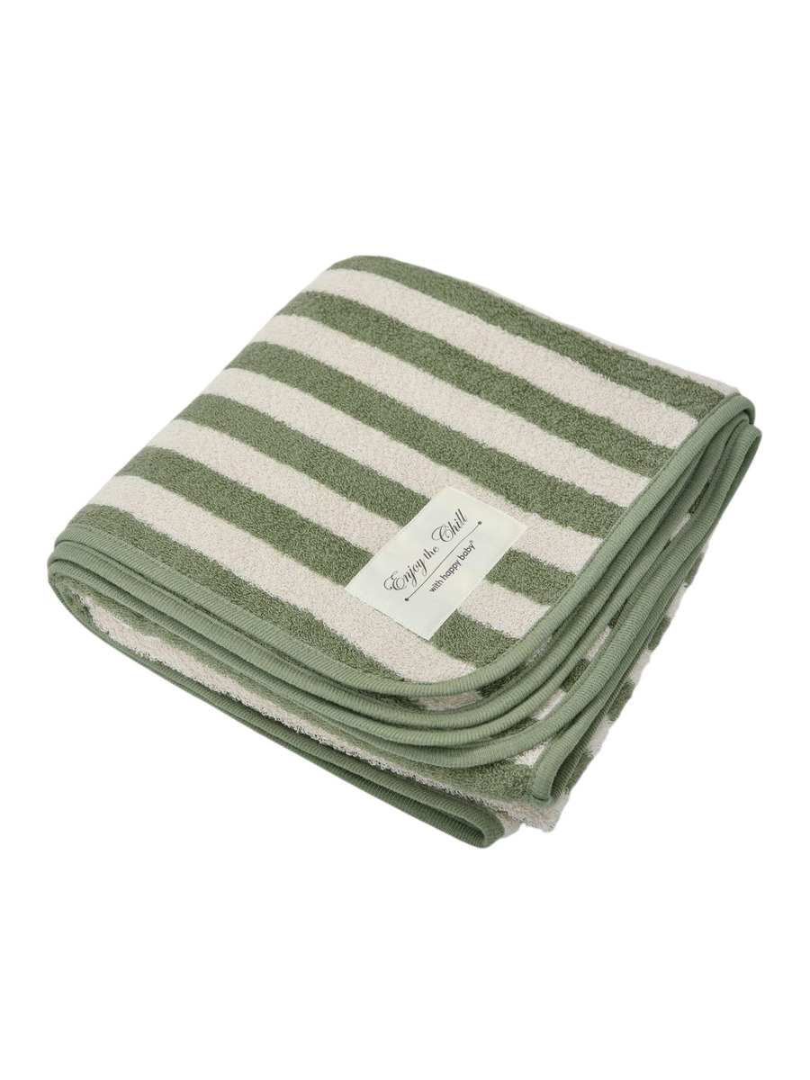 Happy Baby Махровое полотенце с уголком бело-зеленое 100х100см Happy Baby Махровое полотенце с уголком бело-зеленое 100х100см — изображение 1