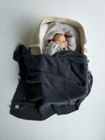 Mimibaby Плед вязаный Райс антрацитовый 105х90см — изображение 2