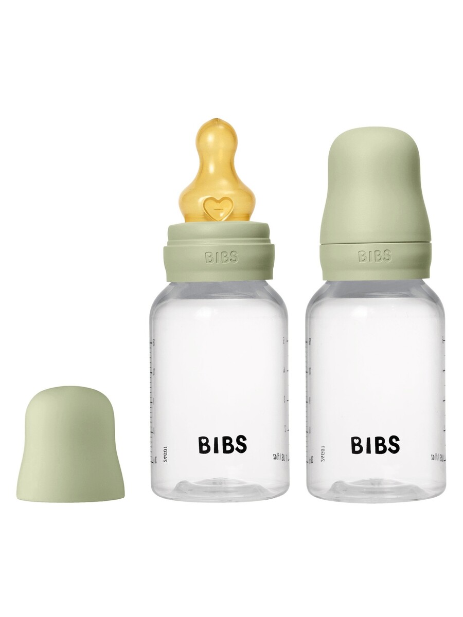 BIBS Набор из 2-х полипропиленовых бутылочек с латексной соской 150мл Sage BIBS Набор из 2-х полипропиленовых бутылочек с латексной соской 150мл Sage — изображение 1