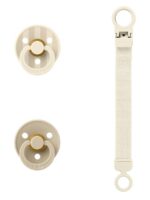 BIBS Подарочный набор пустышек Colour 0-6 месяцев с держателем Loop Clip Ivory
