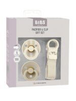 BIBS Подарочный набор пустышек Colour 0-6 месяцев с держателем Loop Clip Ivory — изображение 3