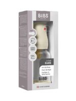 BIBS Стеклянная бутылочка в наборе с латексной соской, медленный поток 120мл Ivory — изображение 5