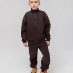 Bodo Костюм из футера с начесом (кофта на молнии, брюки) кофейный